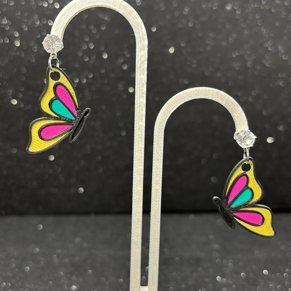 Small Colorful Butterfly Earrings